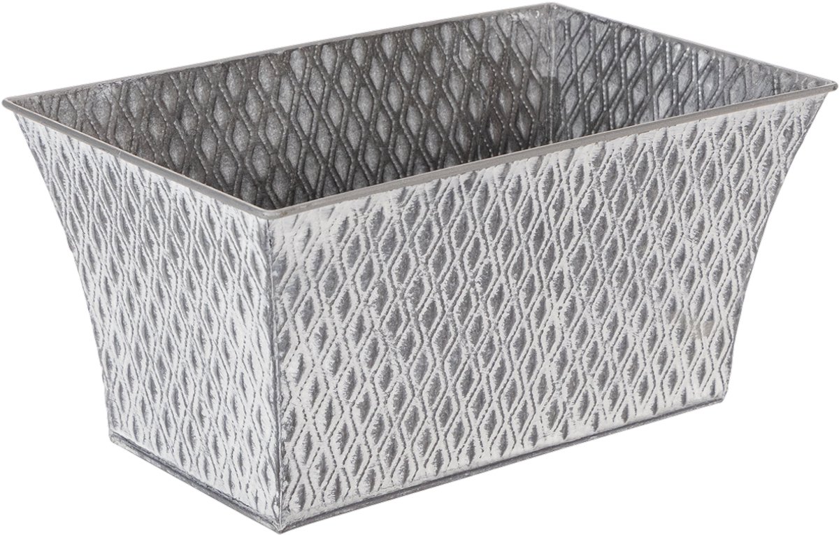 Zinkschaal met ruitpatroon 30cm × 18cm H15cm