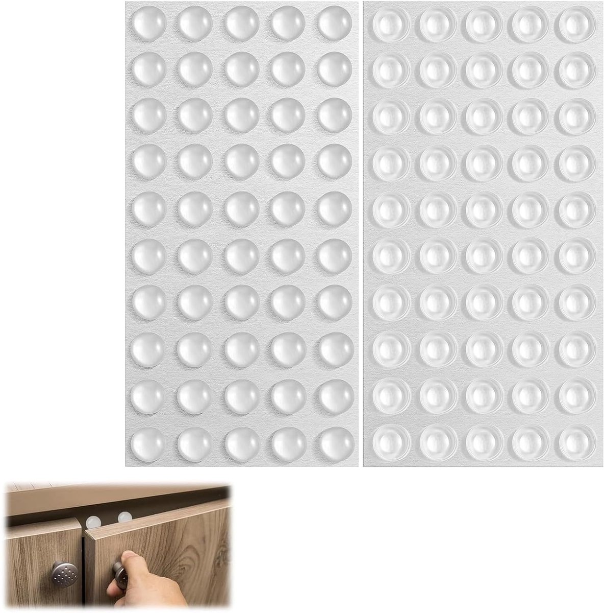 Set van 200 Zelfklevende Rubber Buffers voor Deuren - 8 mm Transparante Beschermpads, Elastische Dempers en Geluidsisolatie