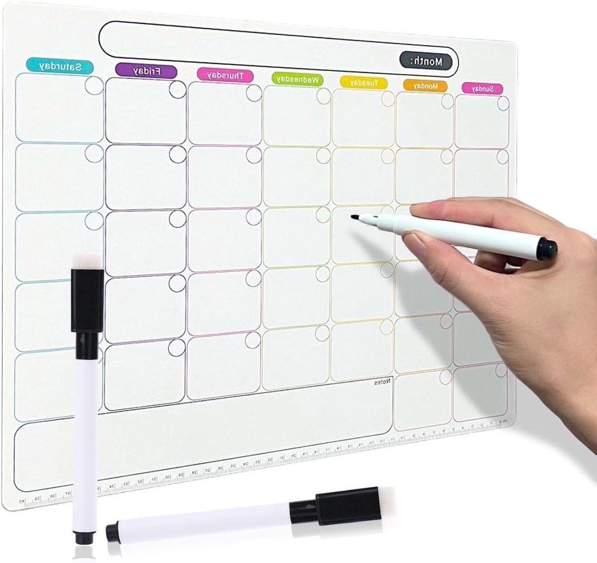 Witte Magnetische Weekly Planner A4 voor To-Do Lijst op Koelkast met Drooguitwisbare Marker, Dagelijkse Taken, Organisator en Maaltijdplanner voor Thuis en Kantoor