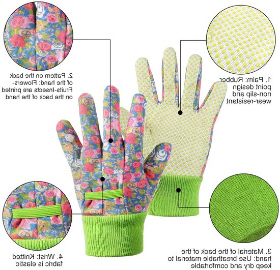 Dailygoody - Kindertuinwerkhandschoenen - Set van 3 - Antislip — afbeelding 2