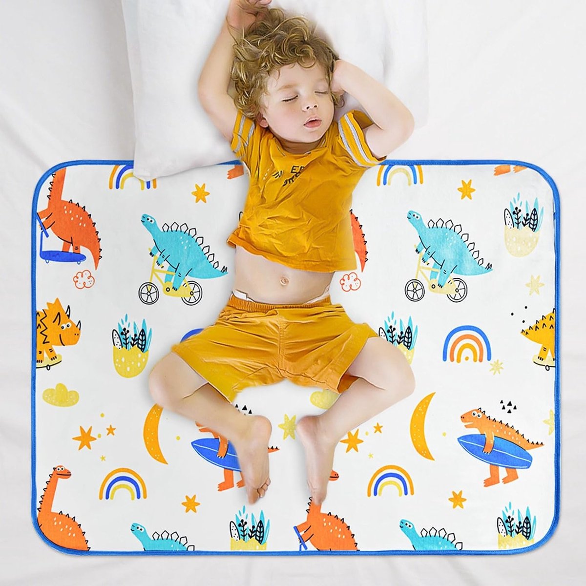 Potty Training Bed Pads voor Kinderen - Absorberende Bedbescherming 70x90cm voor Bedplassen, Matrasbescherming en Toilettraining met Dinosaurusdesign
