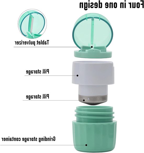 3-in-1 Tablet Crusher met Depot Compartment, RVS Snijblad, Medicijn Vermaler en Poeder Molen, Multi-functioneel Keukenhulpmiddel voor Gezondheid en Geneeskunde van Merkloos — afbeelding 5