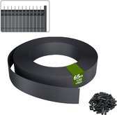 Vlechtband Hekwerk 65m – PVC Privacy Stroken voor Dubbelstaafmat – Zichtbescherming Tuin & Balkon – Inclusief Clips – Antraciet