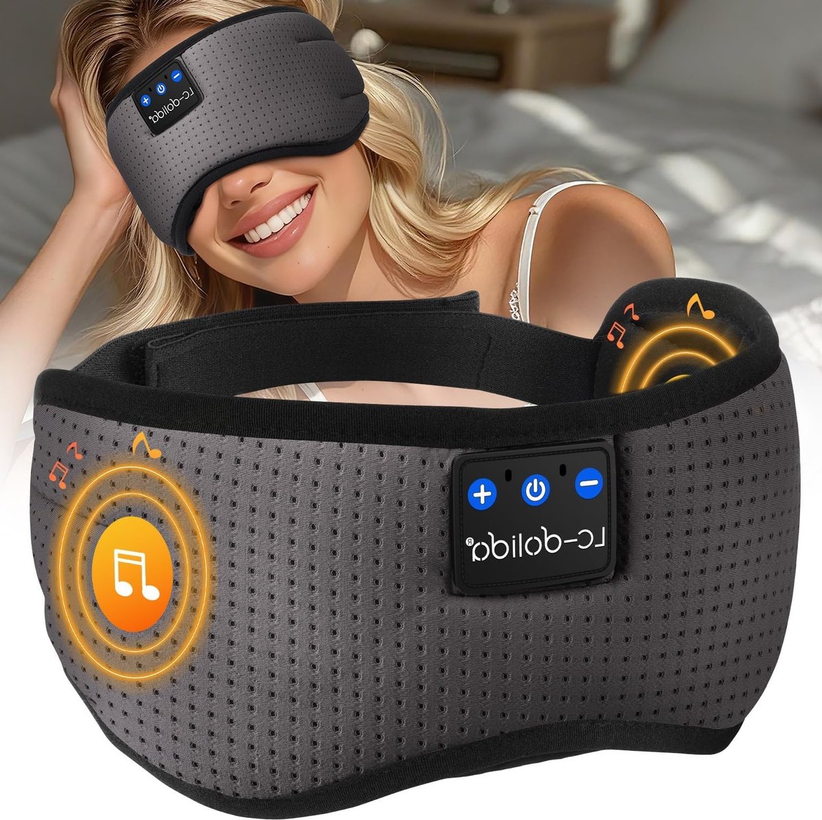 Draadloos Slaapmasker met Bluetooth, Geïntegreerde Hoofdtelefoon en Microfoon, Ademend en Wasbaar voor Diepe Slaap, Reizen, Yoga en Meditatie