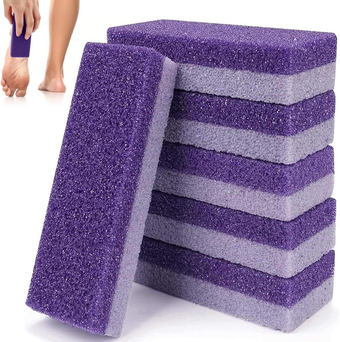 Set van 6 Pumice Stones voor Voeten, Eeltverwijderaar, Huidverzorging en Voetverzorging, Ideaal voor Zachte en Gladde Huid