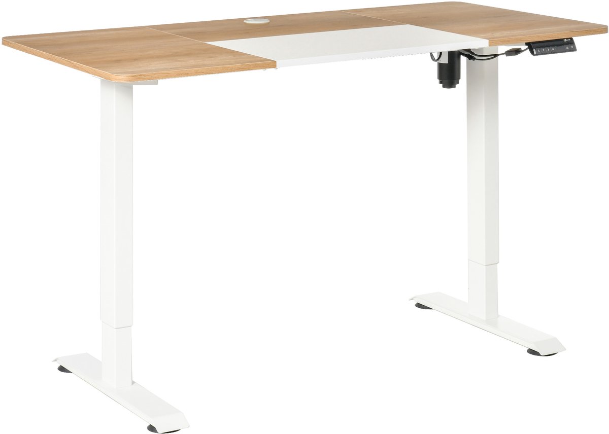 Vinsetto Elektrisch bureau computertafel in hoogte verstelbaar metaal naturel 920-071V90