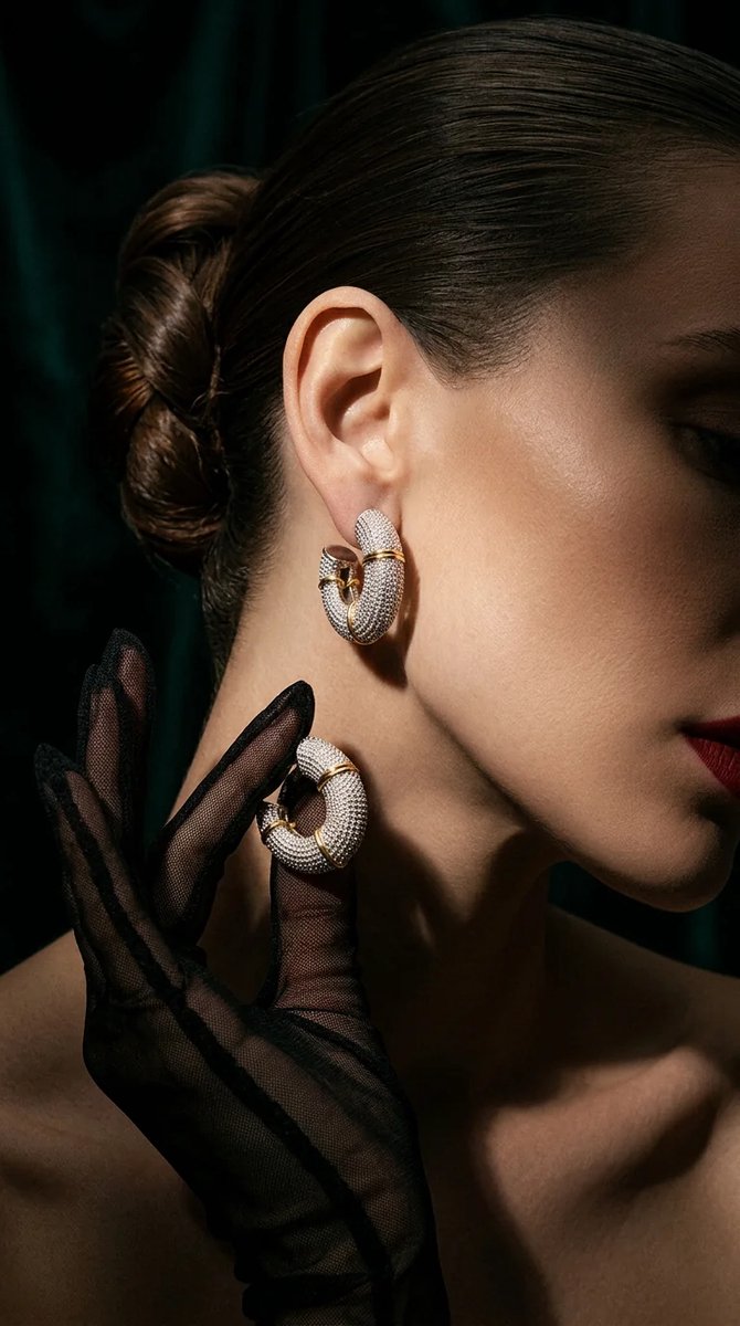 Dorvina Messing Dames Oorbellen VIP Zilverkleurig Goud Detail Ring Vintage Dames Oorbellen
