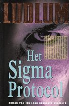 Boekomslag van 'Het Sigma Protocol' met een close-up van een oog en een DNA-strip. De tekst 'LUDLUM' staat bovenaan.
