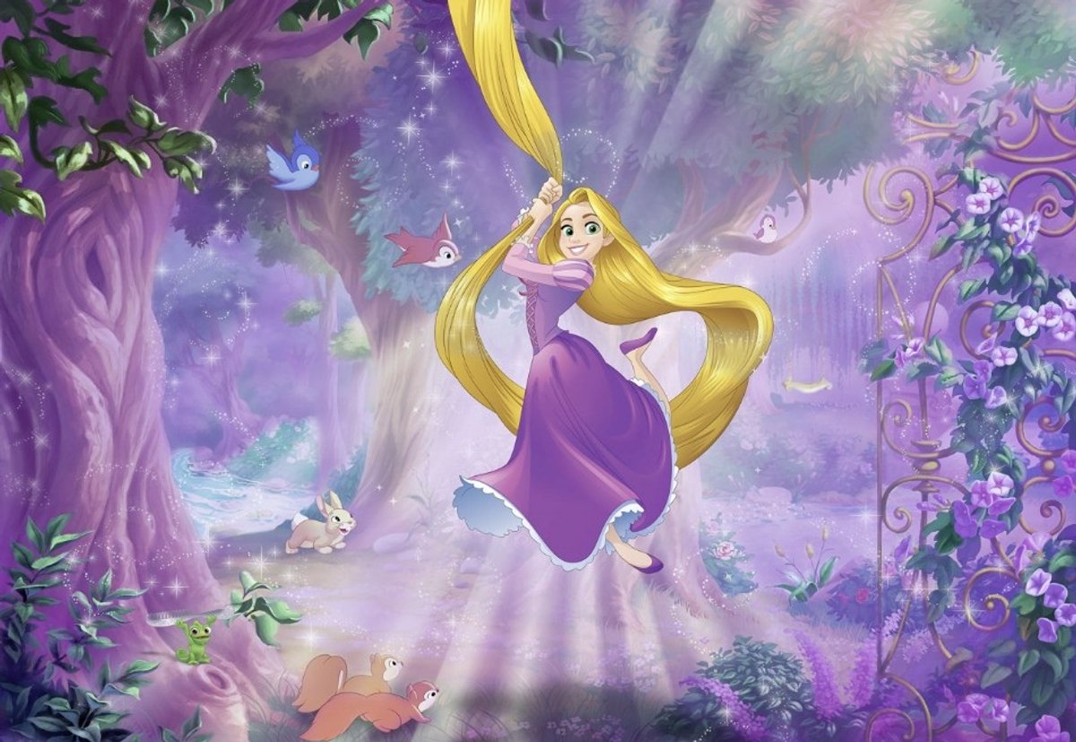 Fotobehang Rapunzel - Prinses - Disney Behang - fotowand - prinsessenkamer - paars - 368 x 254 cm - Komar Disney 4