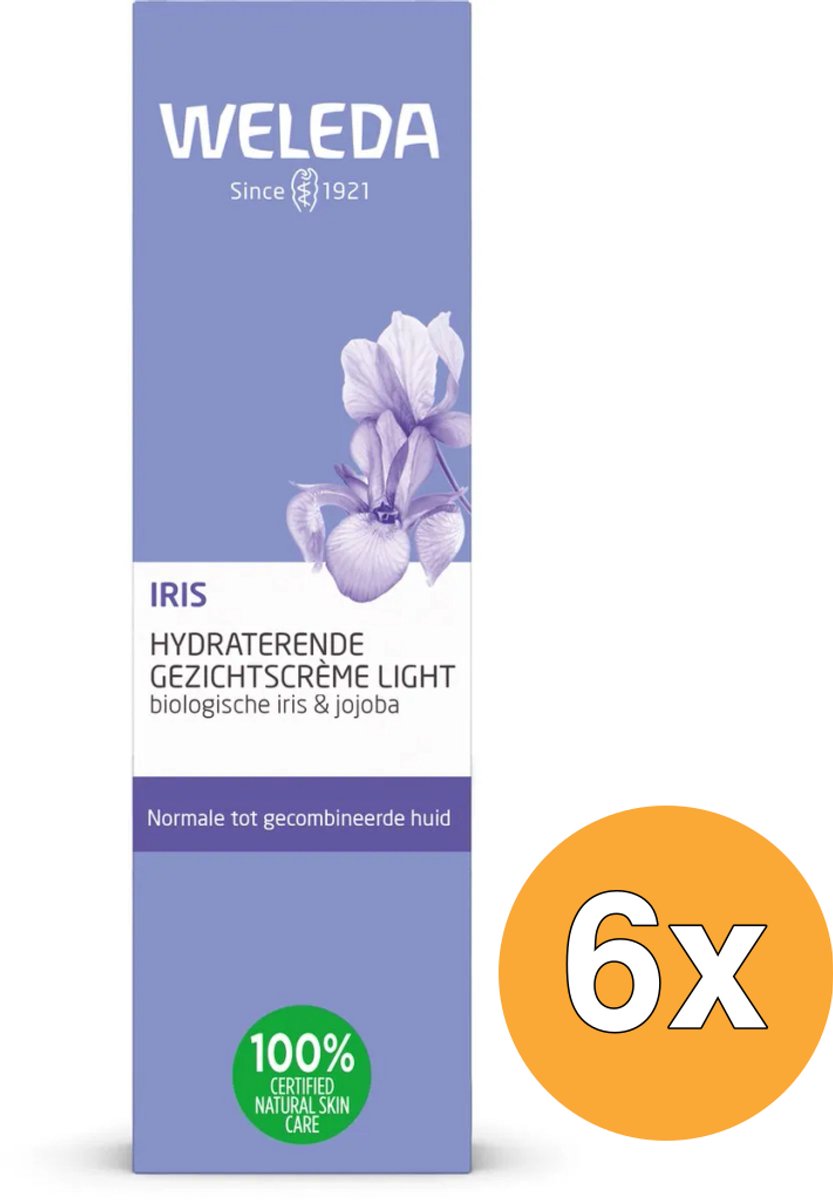 6x Weleda Iris Hydraterende Gezichtscreme Light (30 ml)