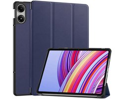 Tablet Hoes Geschikt voor Xiaomi Redmi Pad Pro / Poco Pad | Book Case met Standaard | Kunstlederen Beschermhoes | Tri-fold | Blauw