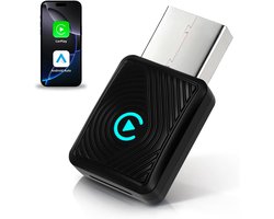 Geschikt voor Apple CarPlay draadloze adapter, 2-in-1 draadloze CarPlay & Android auto-adapter, WLAN 6 GHZ, automatische herverbinding, geschikt voor iPhone iOS 10+ en Android 11+