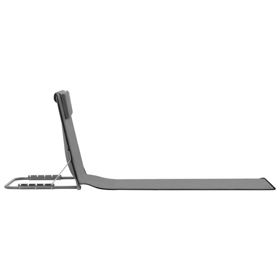 Verstelbare Strandmatten met Rugleuning - Set van 2 - Grijs - Opvouwbaar & Lichtgewicht - UV-bestendig Ligbed voor Strand, Park & Tuin — afbeelding 4