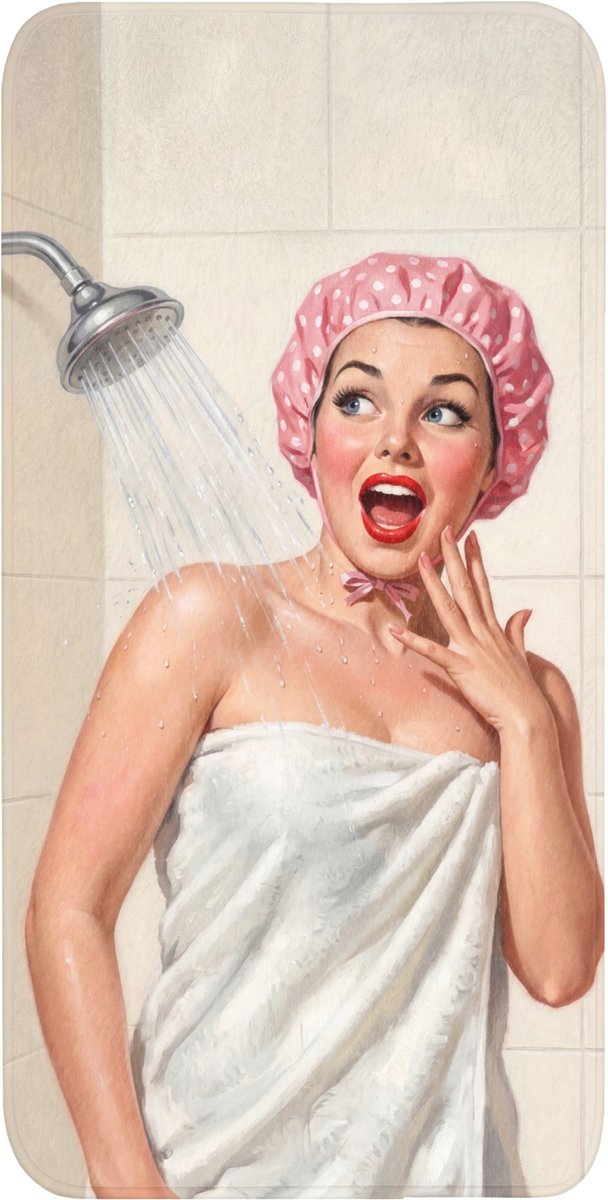 Badmat 60x120 cm - Antislip - Vrouw - Douche - Roze - Badmatten voor badkamer - Badkamermat - Douchemat - Badkamer mat