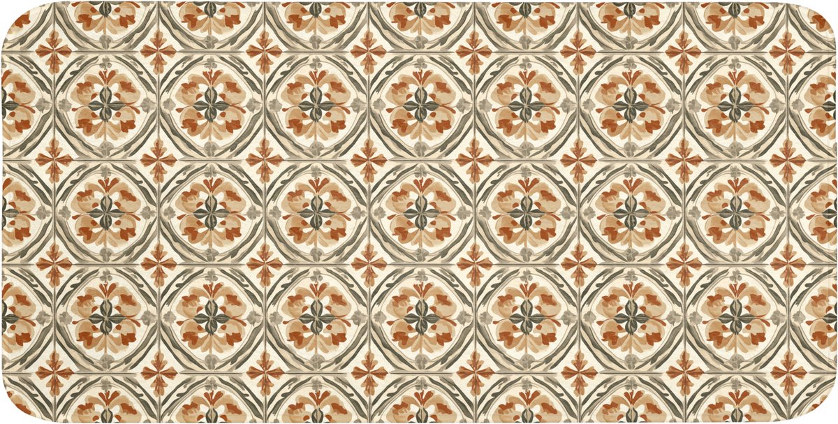 WC mat 120x60 cm - Antislip - Elegant - Antiek - Kleurrijk - Toiletmat - Vloermat - Douche