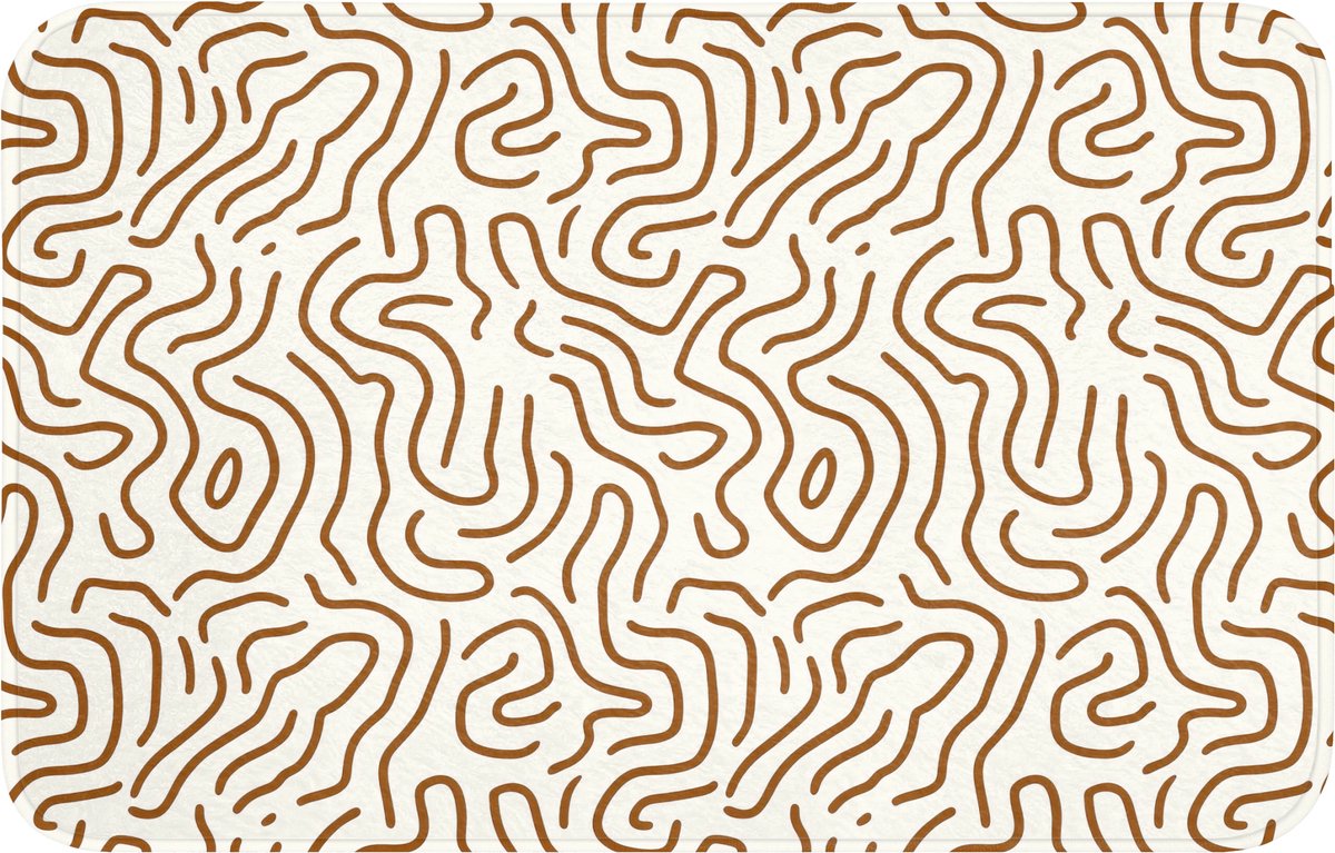 WC mat 80x50 cm - Antislip - Minimalistisch - Patroon - Terracotta - Toiletmat - Vloermat