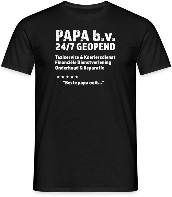 Papa B.V. 24/7 Geopend | Grappig Vaderdag Cadeau T-Shirt Heren