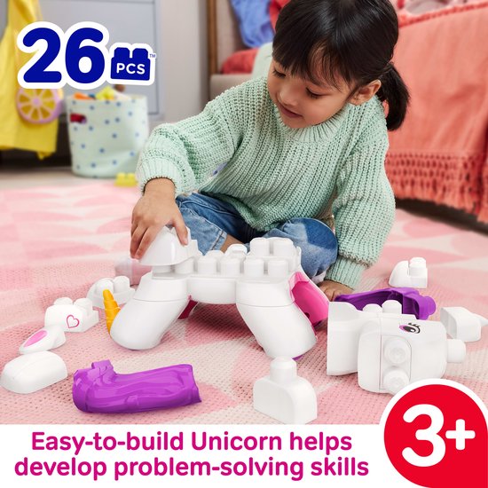 Mega Bloks Fisher-Price - Bouw en Betover Eenhoorn Blokkenspeelgoed - 26 stukjes — afbeelding 5