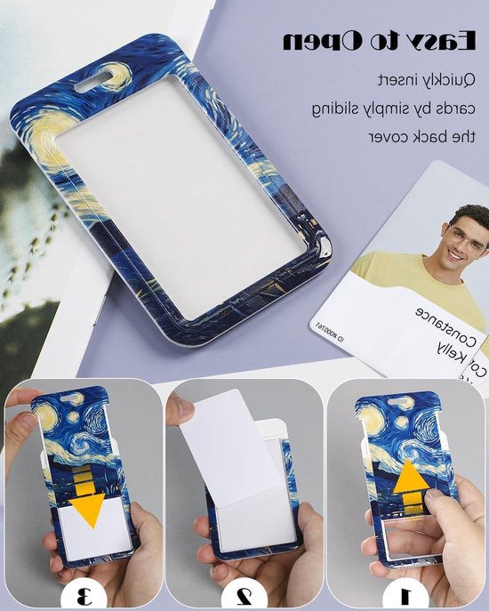 Stijlvolle Badgehouder met Sterrenhemel, Retractable Reel en Afneembare Lanyard voor Kantoor en Onderwijs van Merkloos — afbeelding 2