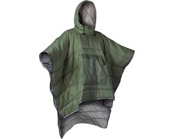 Gewapende groene slaapzak poncho voor kamperen, draagbaar met zak, lichtgewicht noodslaapzak poncho
