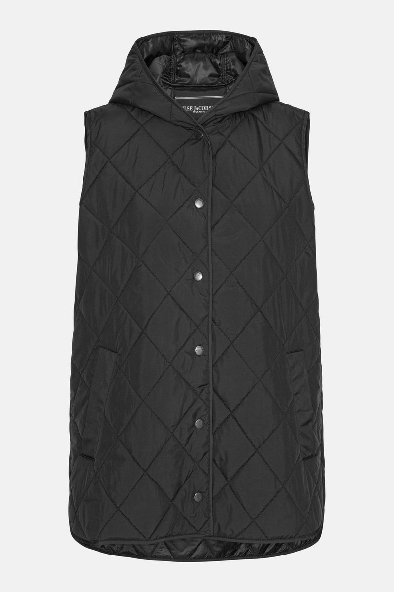 Lang Gewatteerd Vest BEAT02 Zwart