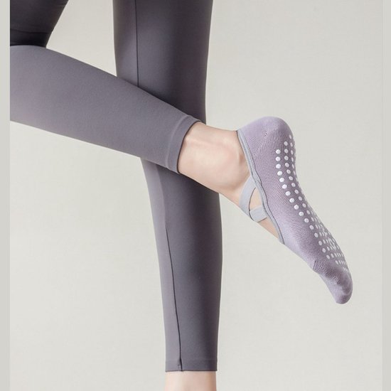 5 Paar - Dames Antislip Yoga Pilates Sokken - 5 kleuren - Gripsokken voor binnen - Polyester - Antislip sokken - Ademend sokken - Yoga Sokken - Voor Ballet, Dans, Fitness & Dagelijkse Workouts — afbeelding 5