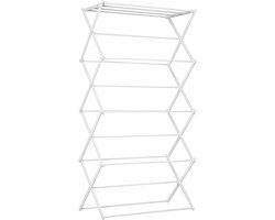 HOMCOM Opvouwbaar wasrek 8-traps droogrek metaal kunststof wit 850-141
