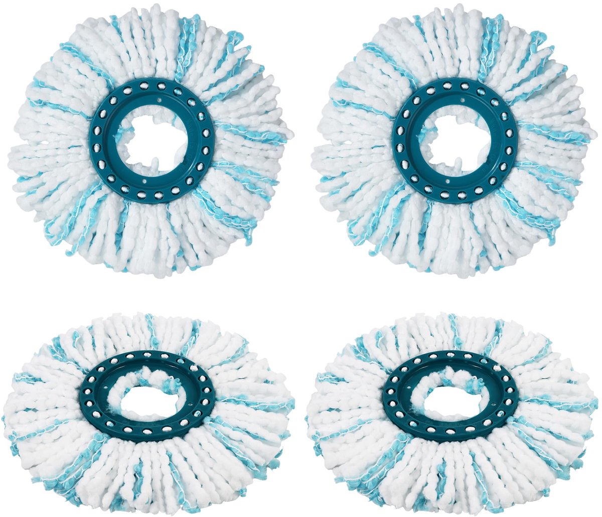 4 Stuks Clean Twist Dweilkoppen - Geschikt voor Alle Vloertypes