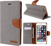 Canvas Diary Iphone Hoesje - Iphone 6/S Plus - Grijs - Goospery