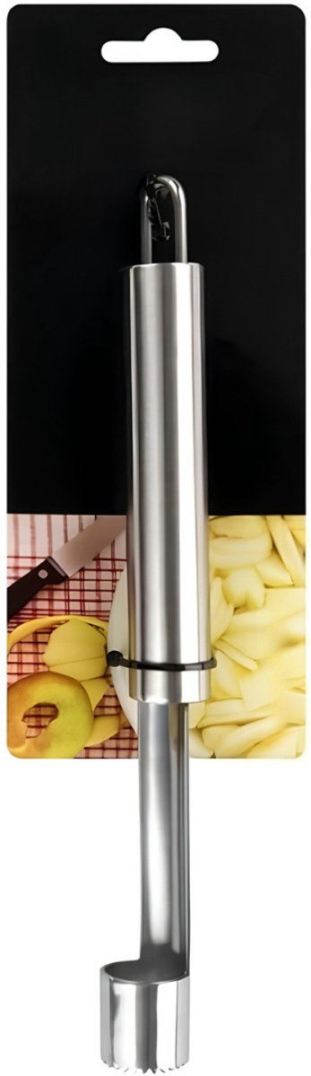 KAD® Appelsnijder - Multifunctionele Klokhuisverwijderaar voor Appels, Peren en Meer - Appel Snijder - Appelboor - Zilver - 24cm x 2cm x 7cm