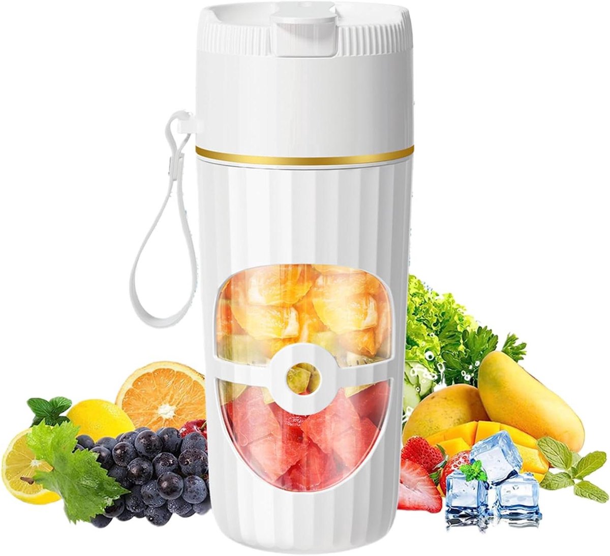 Mini Blender - Persoonlijke Blender - Gezonde Smoothies Maken - Compact Ontwerp - 300 ml - Wit