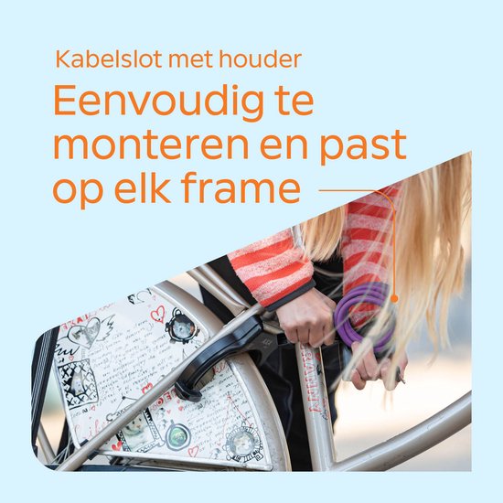 AXA Resolute 8/120 - Kabelslot - Slot voor Fietsen - Gebruiksvriendelijk - 120 cm lang - Diameter 8 mm - Paars van AXA — afbeelding 4