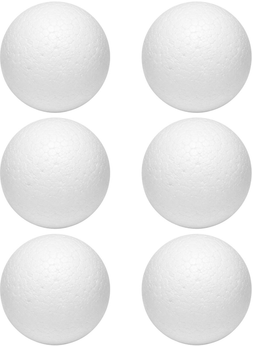 Piepschuim vormen bal - 6x - D7 cm -
