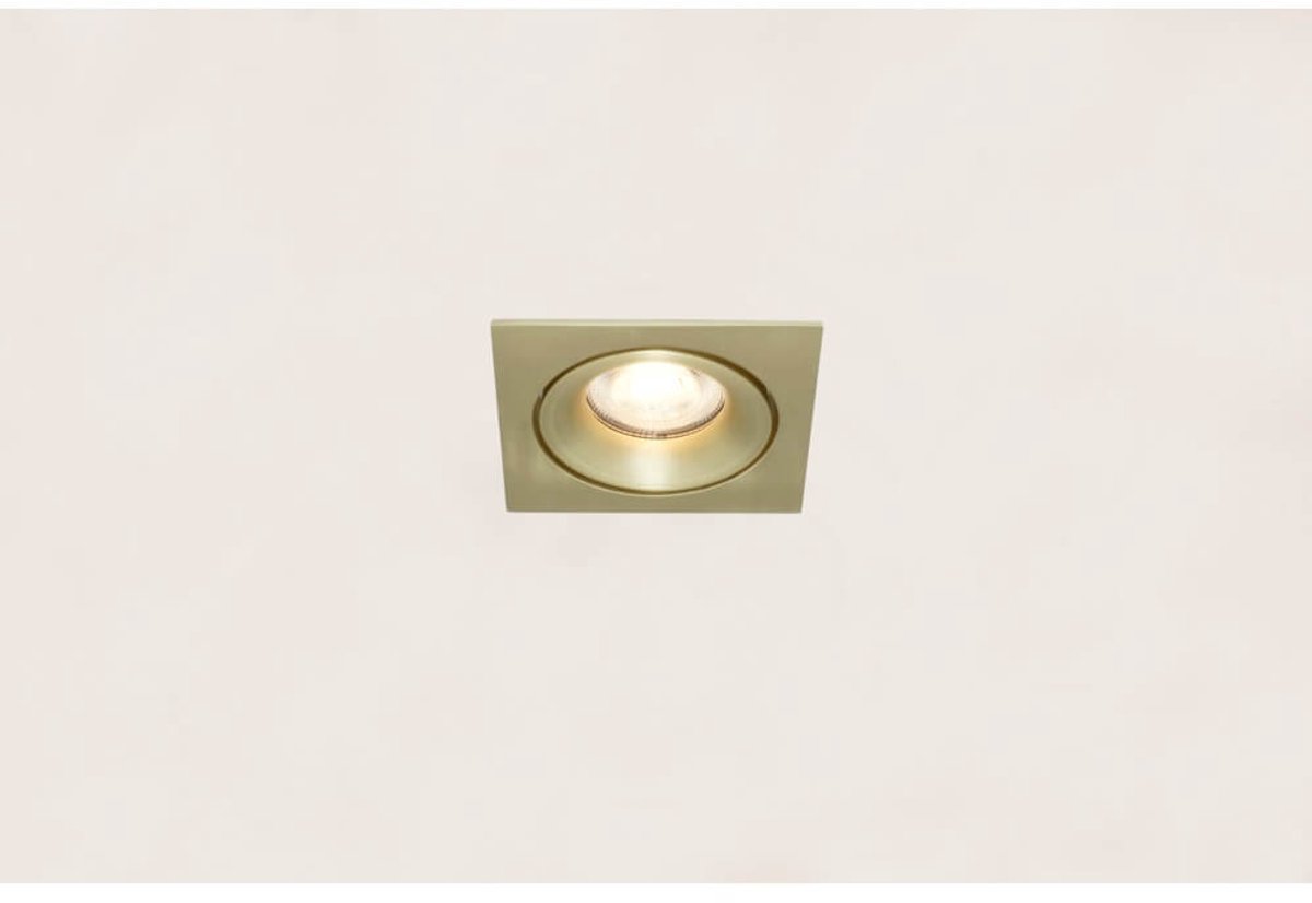 Artdelight - Inbouwspot Alice vierkant 9 cm GU10 mat goud