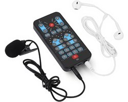 carmdering - Changeur de Voix Portable - Carte Son Portable - Mini Carte Son - 10 Modes de Changement de Voix - 8 Effets Sonores Fixes - Plastique ABS - Fonction de Réglage Fin - Plug-and-play Pour le Streaming - 1 Pièce