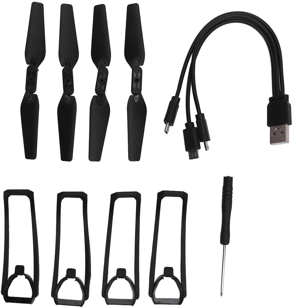 MTTProducts - Quadcopter Propeller Beschermhoes - Spare Parts Set - Inclusief Tools - Ondersteunt E88 E99 E100 K3 - Perfect voor Drone Onderhoud