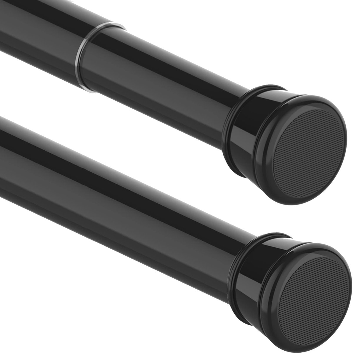 Allecto - Gordijnroede - Telescoopstang - Geen boren nodig - Zwart - Spanningsgemonteerd - Ideaal voor badkamer en kast - 83-160 cm