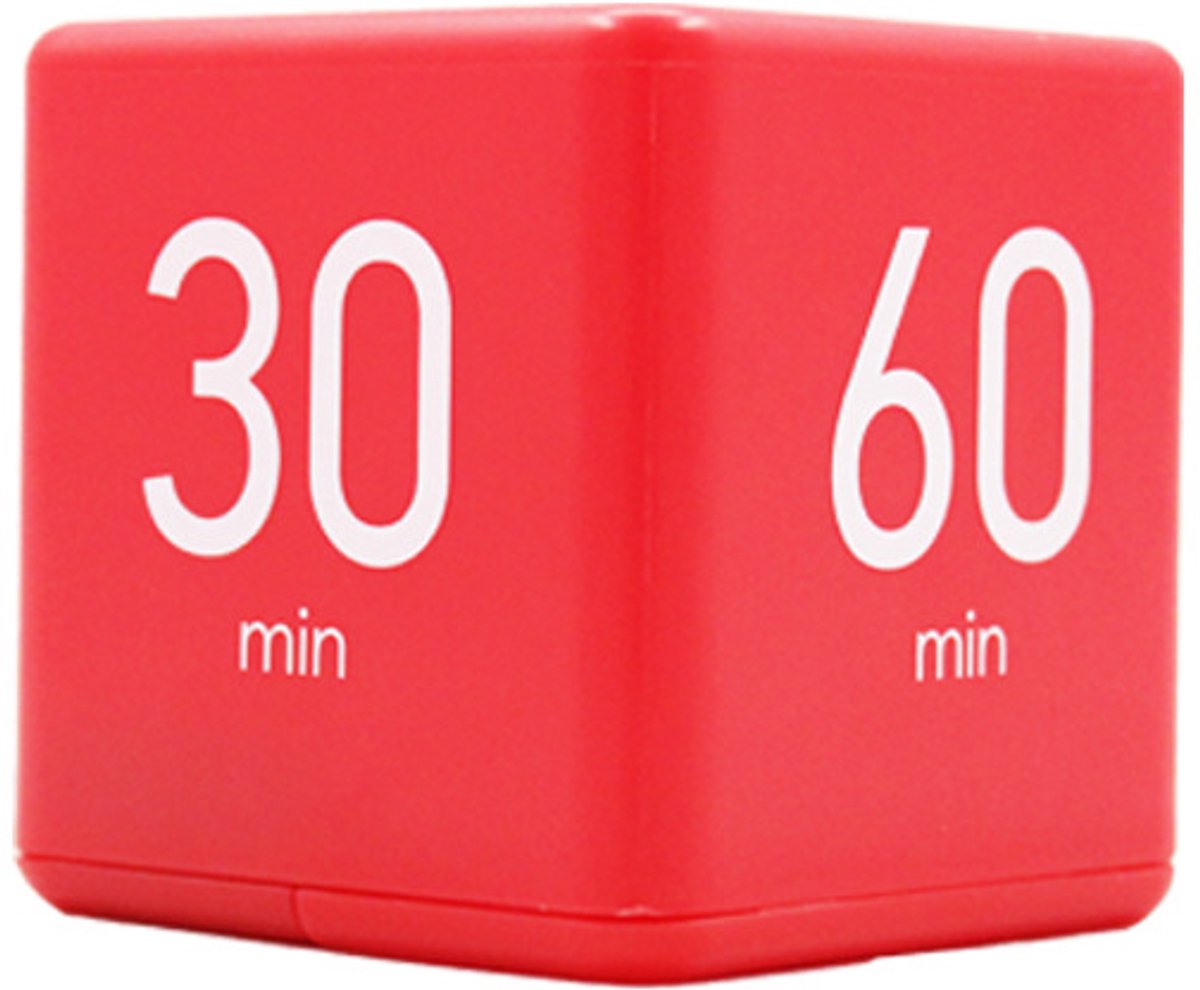 Kubustimer, keukentimer, tijdmanagement voor klaslokaal, keuken, studeren, sporten, koken, bureau, aftelfunctie voor 15, 20, 30 of 60 minuten