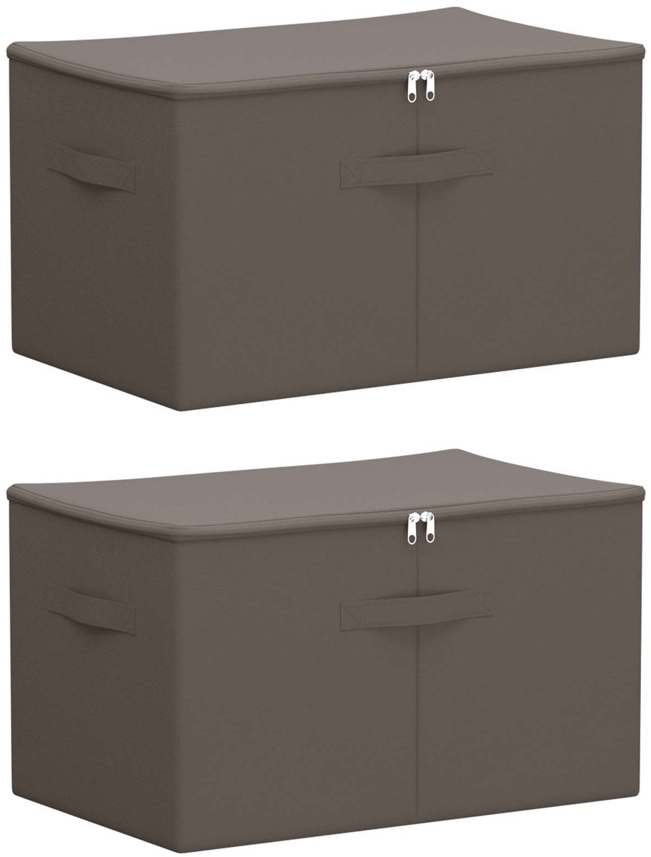 vidaXL - Opbergbox - 2 - pcs - Grijs - 55 - x - 35 - x - 32 - cm - Nonwoven - stof