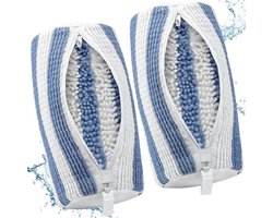 GELLDG 2 Stuks Waszakken - Schoenenwaszak met Rits - 39x19cm - Luie Mensen Hulpje, Vervormingsbestendig en Met Sluiting - Geschikt voor Sneakers en Sport Schoenen in de Wasmachine - Stoffen Wassen Zakken Set