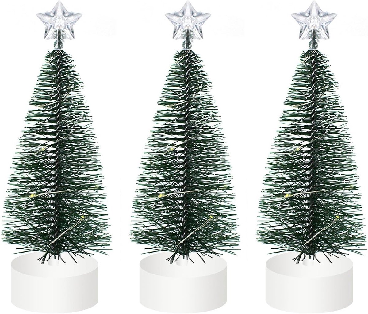 Kleine Kunstkerstboom van 20 cm met LED-verlichting - Miniatuur Tafeldecoratie voor Kerstmis, Kunststof Slimme Boom en Ornament voor een Feestelijke Sfeer – foto 7