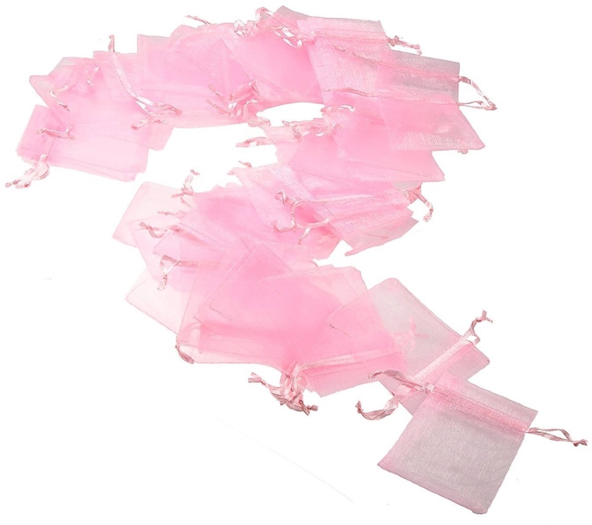 MTTProducts - Organza Zakjes - Cadeauzakjes voor Feestjes - Roze - Trouwen en Verjaardagen - Perfect voor Kleine Geschenken - 50 Stuks