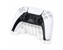 Hexagon Controller Standaard Playstation 5 - PS5 Controller Houder - Gaming Accessoire - DualSense Stand - Bureau Organizer - Moderne Design Houder - Minimalistisch Interieur - Cadeau Voor Gamers - Wit