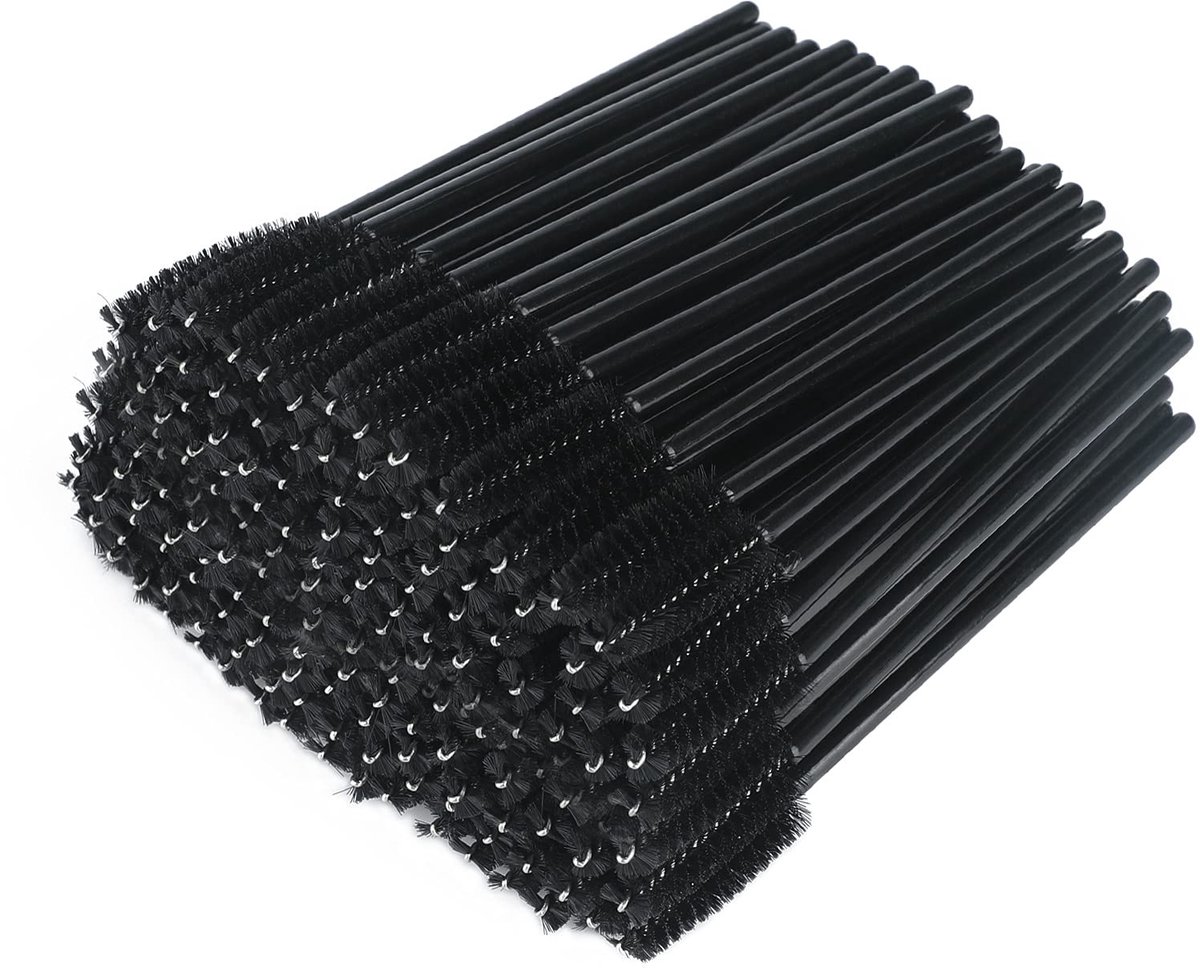 Shopcentral - Wegwerp Wimperspoelen - Oogmake-up Tool - Zacht en Stevig - 300 stuks - Ideaal voor Wimpers en Wenkbrauwen - Zwart
