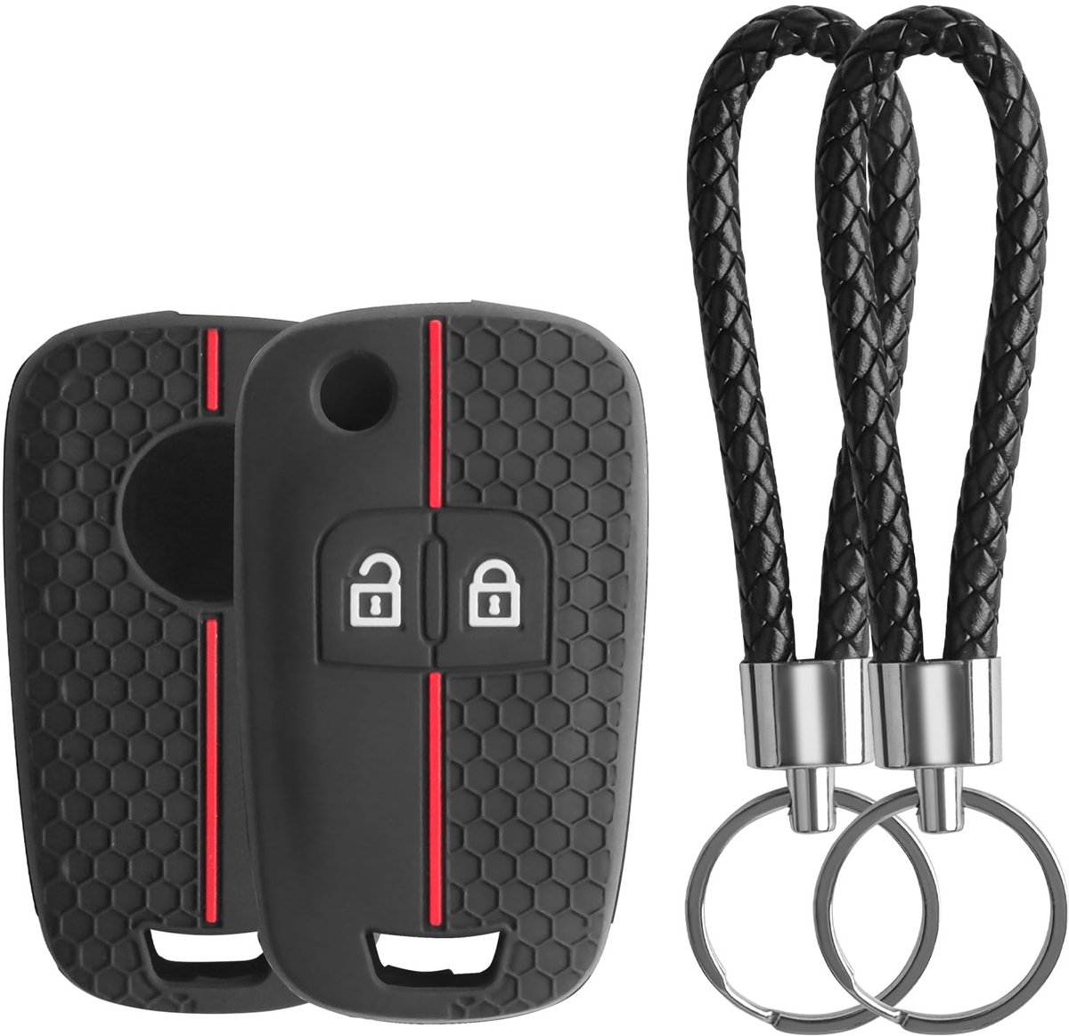 NTHProducts - Autosleutel Hoes - Silicone Sleutelcover - Zwart - Bescherming voor Autosleutels - Geschikt voor Opel en Chevrolet