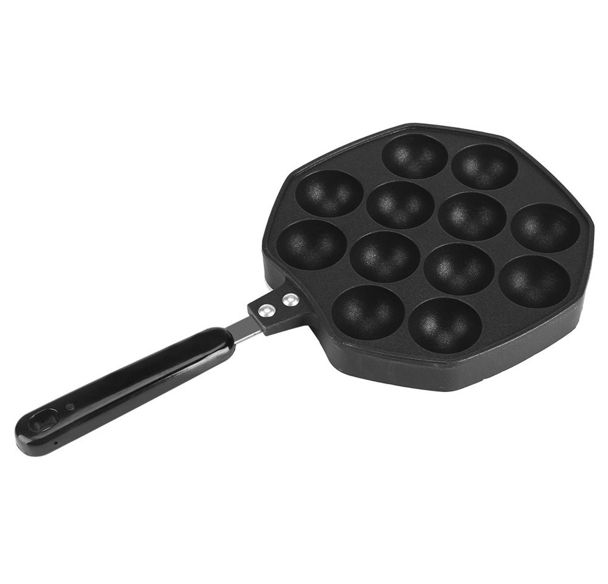 NTHProducts - Takoyaki Pan - Gietijzeren Takoyaki Maker - Non-Stick - Zwart - Octopus Ball Pan - Ideaal voor Thuisgebruik - 12 Cavity