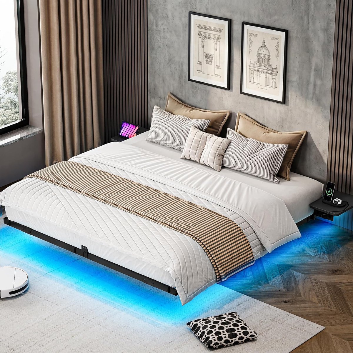 Luxe Zwevend LED Bedframe 180x200 - 180x200 cm - Arqam