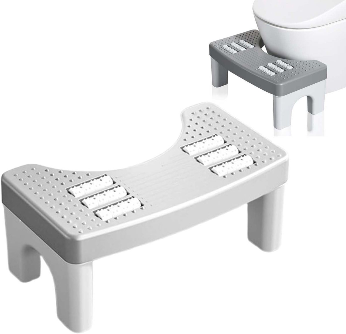 Ergonomische toiletstoel voor volwassenen, antislip toiletkruk, voorkomt aambeien en verstopping, comfortabel en praktisch