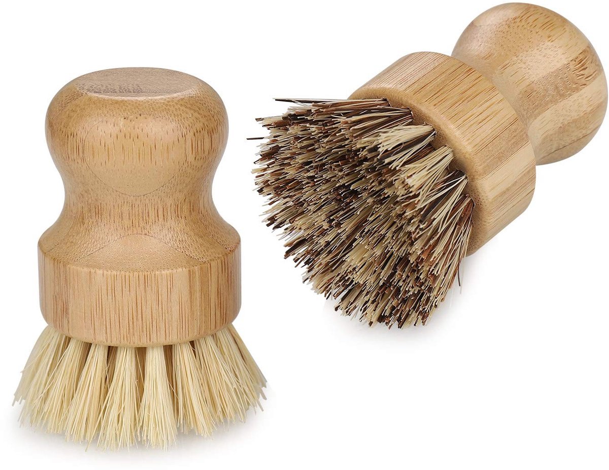 Seb3 - Bamboo Afwasborstels - Eco-vriendelijk - Voor verschillende oppervlakken - 2 Stuks - Sterke en zachte haren - Geschikt voor keuken en bad...