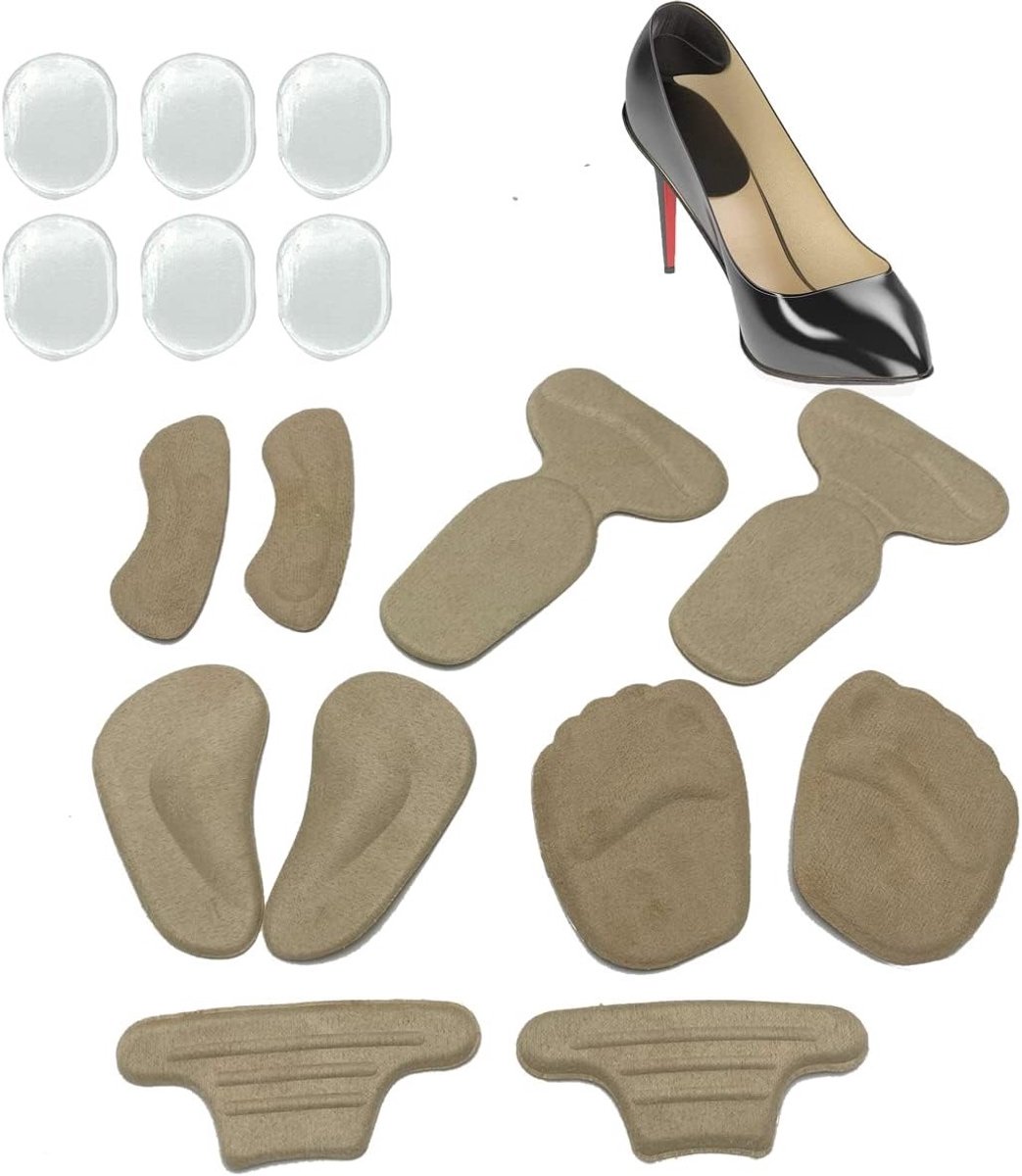 Hoge hakken set met hielbescherming, antislip balkussen en comfortabele schoenkussens voor dames